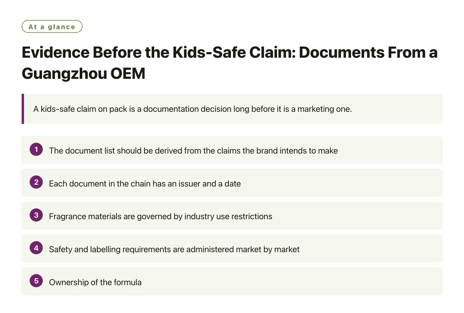 Evidence Before the Kids-Safe Claim: Documents From a Guangzhou OEM——全文要点速览